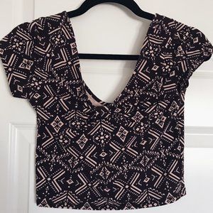 Patterned Purple Crop Top